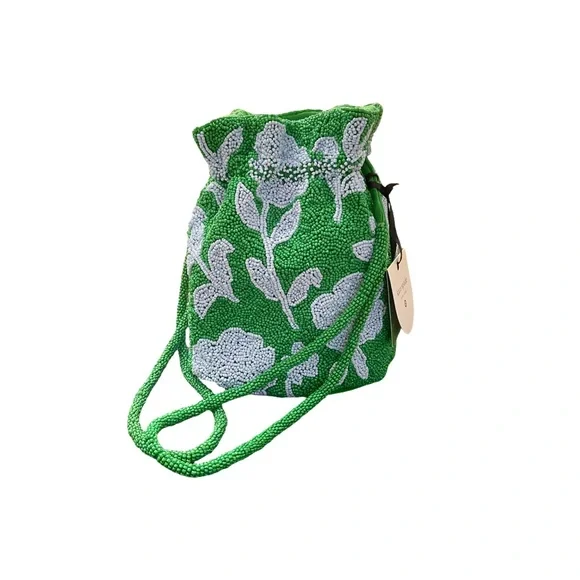 NWT Kate Spade Beaded Classic Rose Drawstring Bucket Bag - Picture 7 of 8